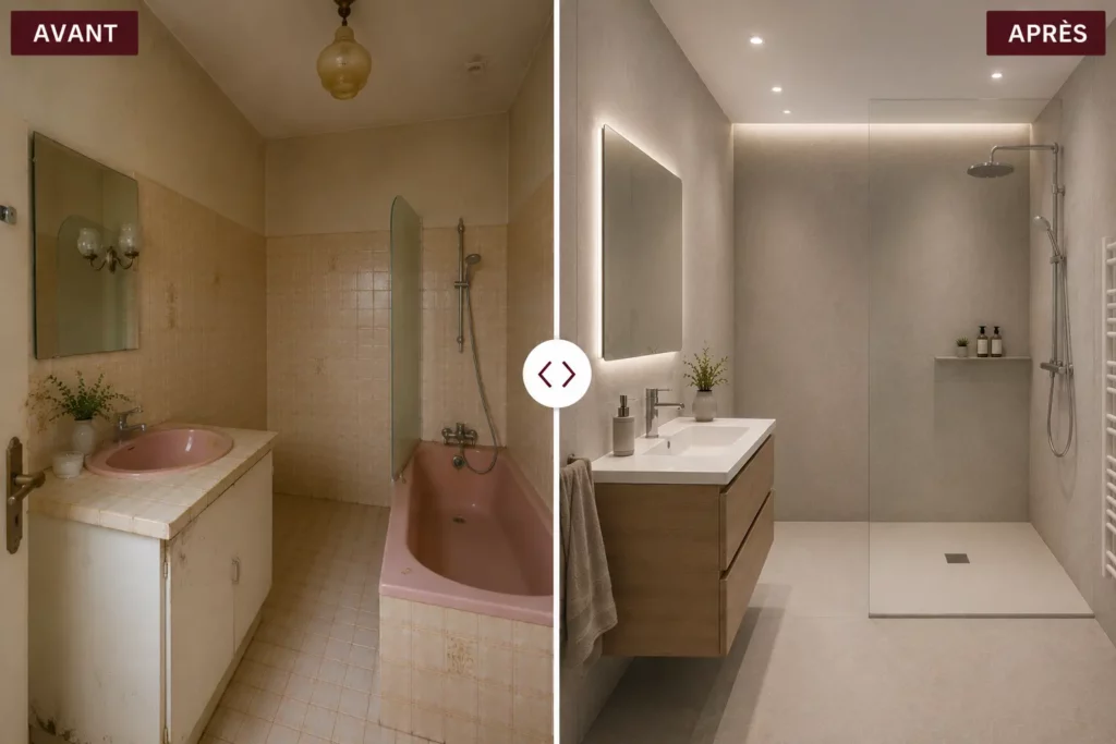 remplacement d'une baignoire par une douche pour plus de confort